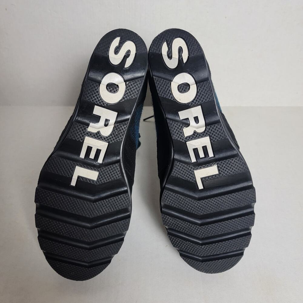 Sorel Blue Plaid Lexie Wedge Booties SZ 9.5 - Picture 2 of 5